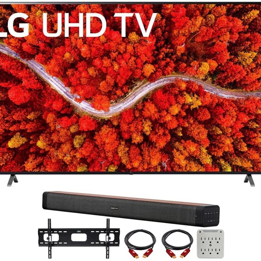 LG 65UP8000PUA 65 Inch 4K UHD Smart webOS TV 2021 Model Bundle with Deco